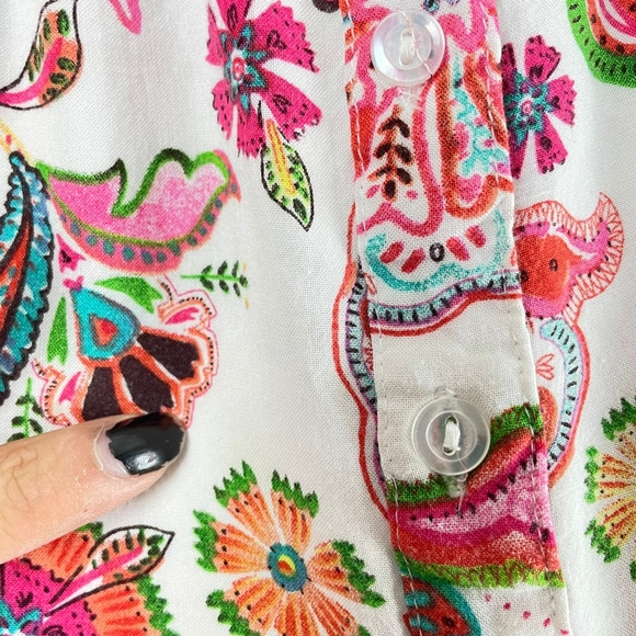 Paisley Printed Babydoll Blouse - Picture 9 of 13